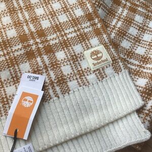 Timberland Brown &  cream colored 64 inch scarf NWT  soft gender neutral